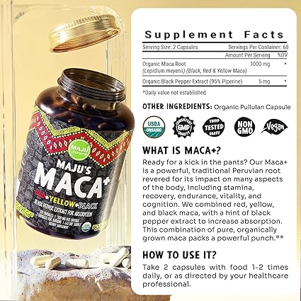 Maca+ Capsules by Maju's Superfoods