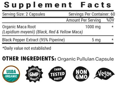 Maca+ Capsules by Maju's Superfoods