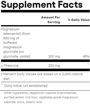 Magnesium Glycinate plus L-Theanine Capsules by Natural Factors