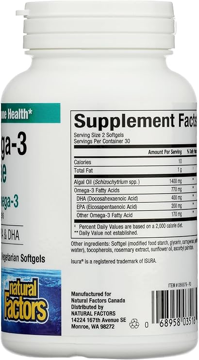 Rx Omega-3 Algae Softgels by Natural Factors