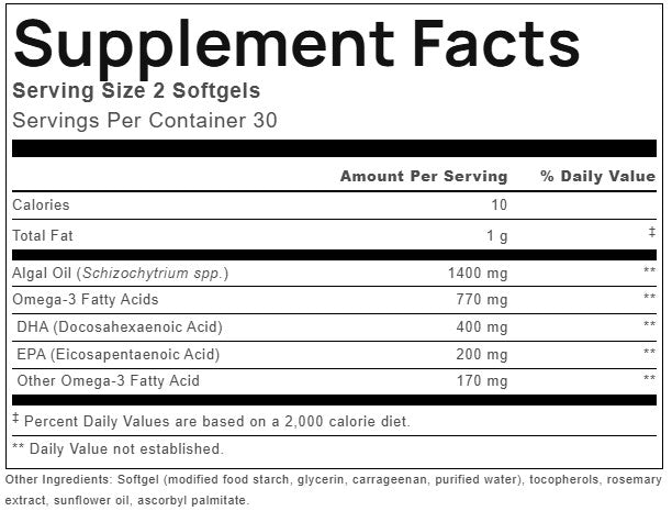 Rx Omega-3 Algae Softgels by Natural Factors