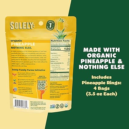 Organic Dried Pineapple Rings by Solely