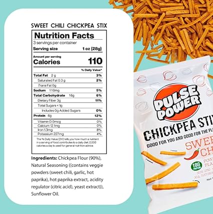 Chickpea Stix Sweet Chili Snack Stix by Pulse Power