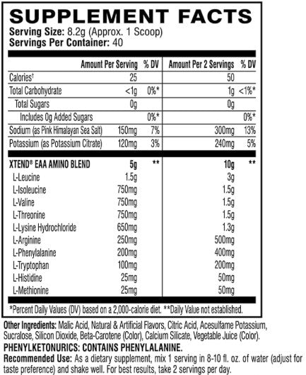 Xtend EAA Zero Sugar Mango Powder by Scivation