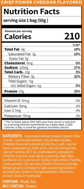 Protein Pretzels Cheddar Seasoned by Crisp Power