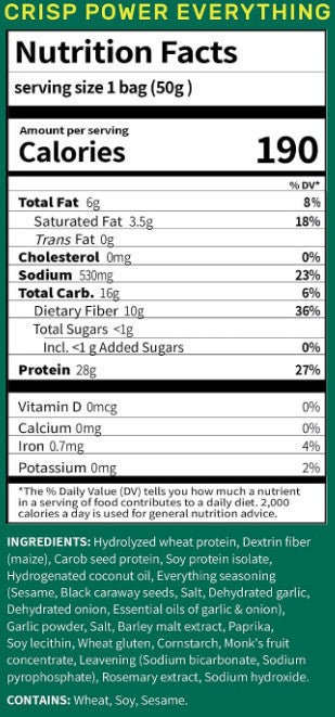Protein Pretzels Everything Seasoned by Crisp Power