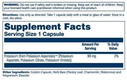 Potassium Asporotate Capsules by Solaray