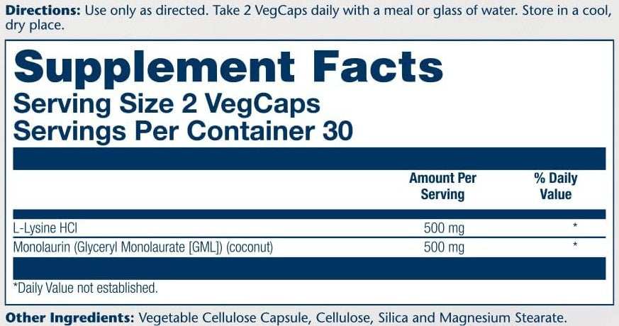L-Lysine & Monolaurin Capsules by Solaray