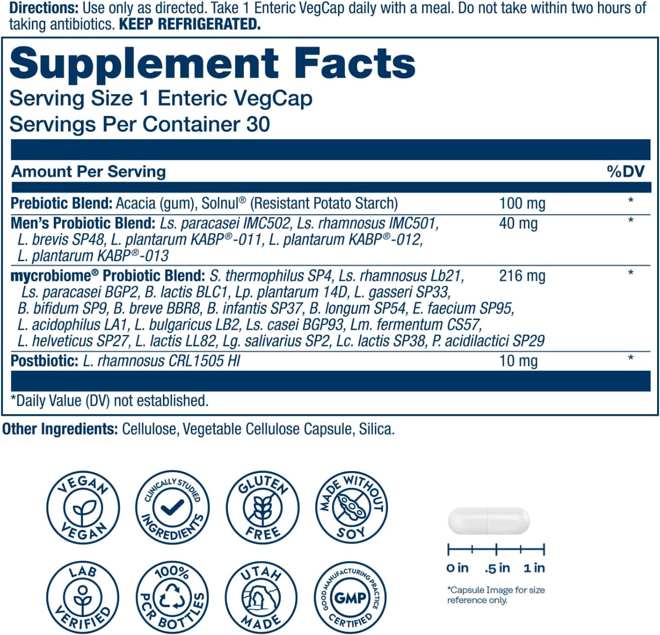 Complete Probiotic 50 Billion Men's Formula Capsules by Solaray