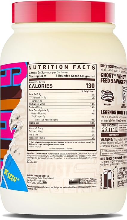 Whey Protein Cocoa Puffs Cereal Milk by Ghost