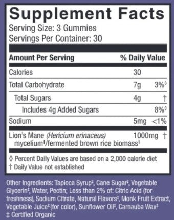 Lion's Mane Blueberry Gummies by Host Defense