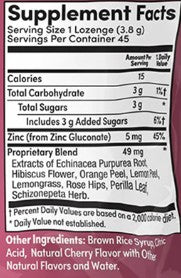 Cherry Echinacea Zinc Immune Lozenges by Zand