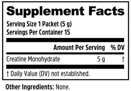 Creatine Unflavored Powder Packets by Zhou