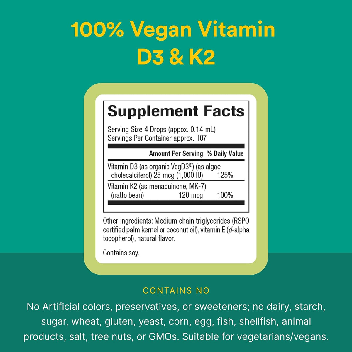 Liquid Vitamin D3 1,000iu & K2 120mcg by Natural Factors