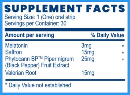 Oral Strips for Sleep Vanilla Mint by Dissolvd Strips