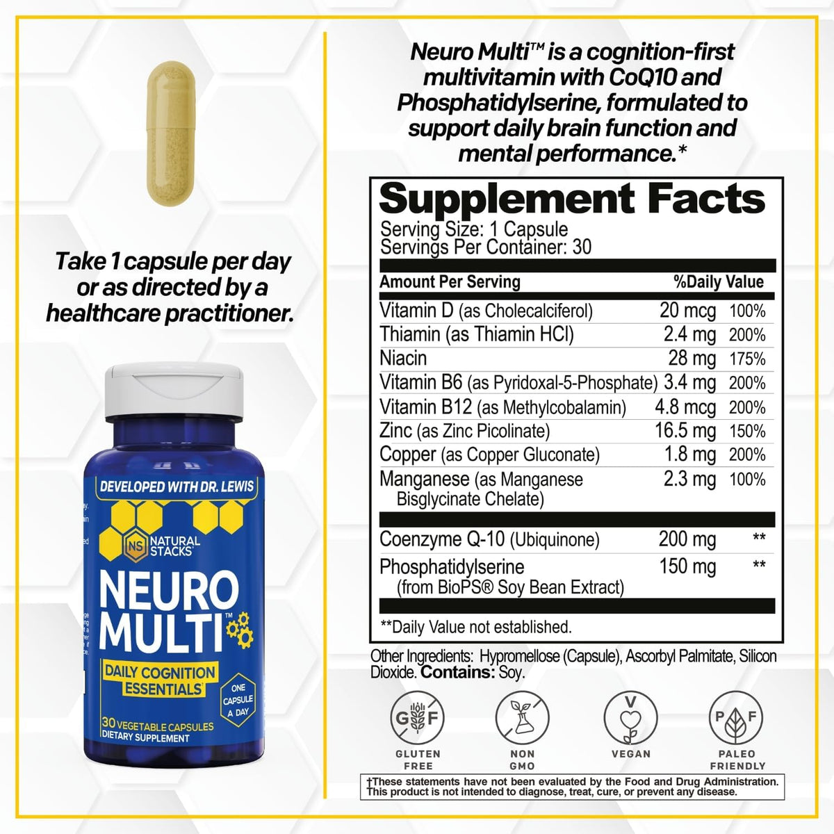 Neuro Multivitamin Capsules by Natural Stacks