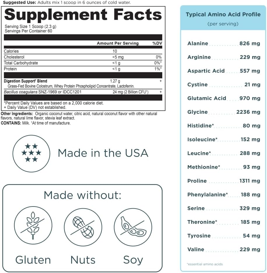 Colostrum Powder Coconut Lime by Ancient Nutrition