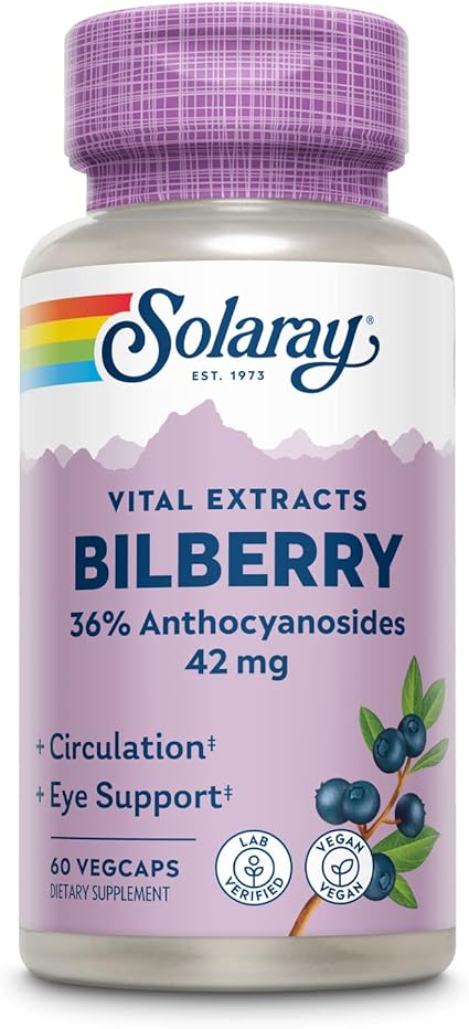 Bilberry Extract 42mg 60VegCaps by Solaray