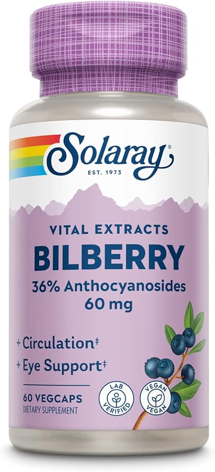 Bilberry Extract 60mg 60VegCaps by Solaray