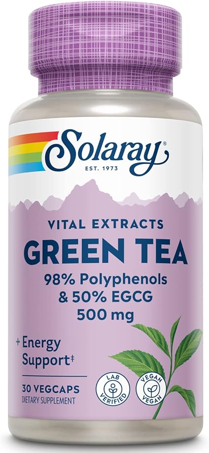 Green Tea Leaf Extract Decaffeinated 250mg 30VegCaps by Solaray