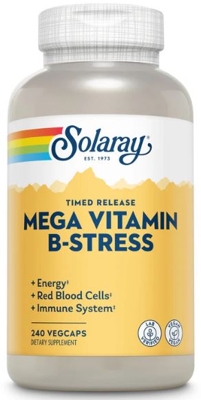 Mega B-Stress Timed Release 240VegCaps by Solaray