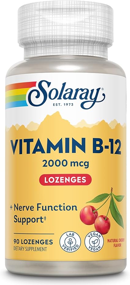 Vitamin B-12 2,000mcg 90 Lozenges Cherry by Solaray
