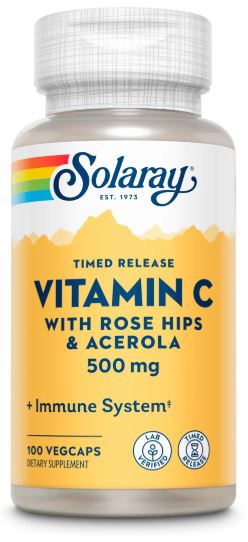 Vitamin C with Rose Hips & Acerola 500mg 100caps by Solaray
