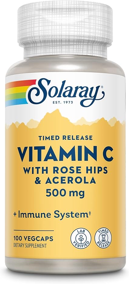 Timed Release Vitamin C 500mg 100VegCaps by Solaray