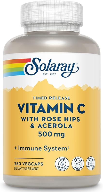 Timed Release Vitamin C 500mg 250VegCaps by Solaray