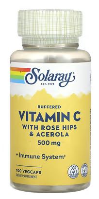 Buffered Vitamin C with Bioflavonoids 500mg 100VegCaps by Solaray
