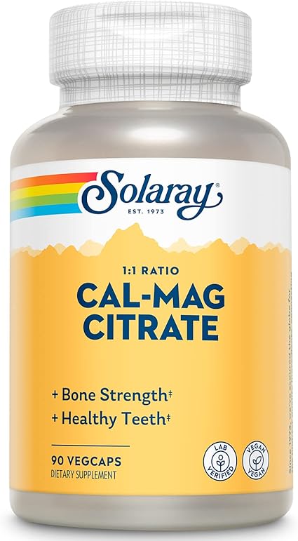 Cal-Mag Citrate 1:1 Ratio 90VegCaps by Solaray