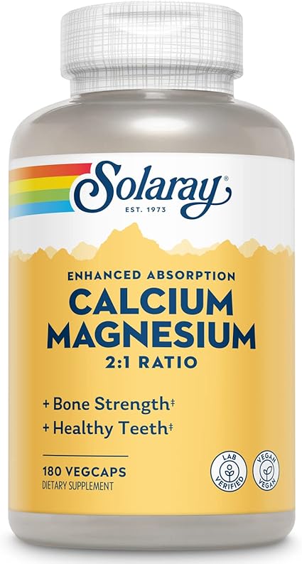 Calcium Magnesium 2:1 Ratio 180VegCaps by Solaray