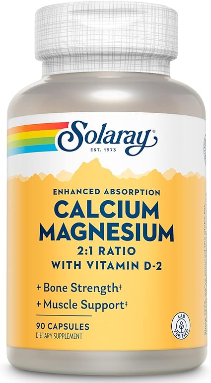 Calcium Magnesium 2:1 Ratio with D-2 90caps by Solaray