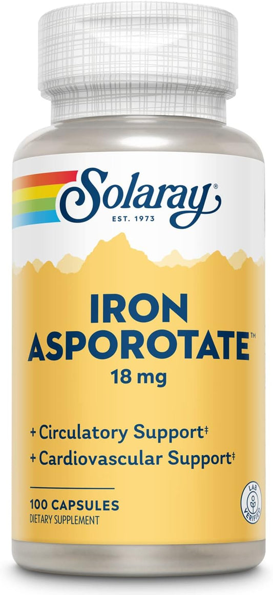 Iron Asporotate 18mg 100caps by Solaray