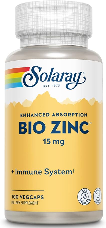 Bio Zinc 15mg 100VegCaps by Solaray