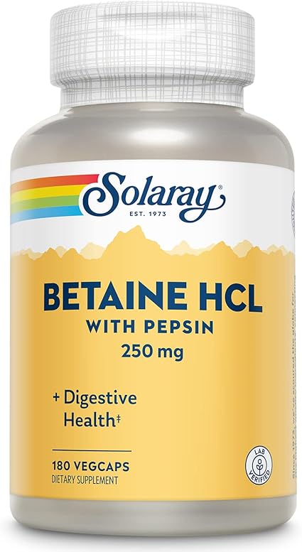 HCL with Pepsin 250mg 180caps by Solaray
