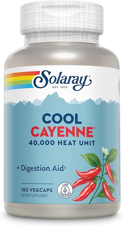 Cool Cayenne 40,000 HU 600mg 180VegCaps by Solaray