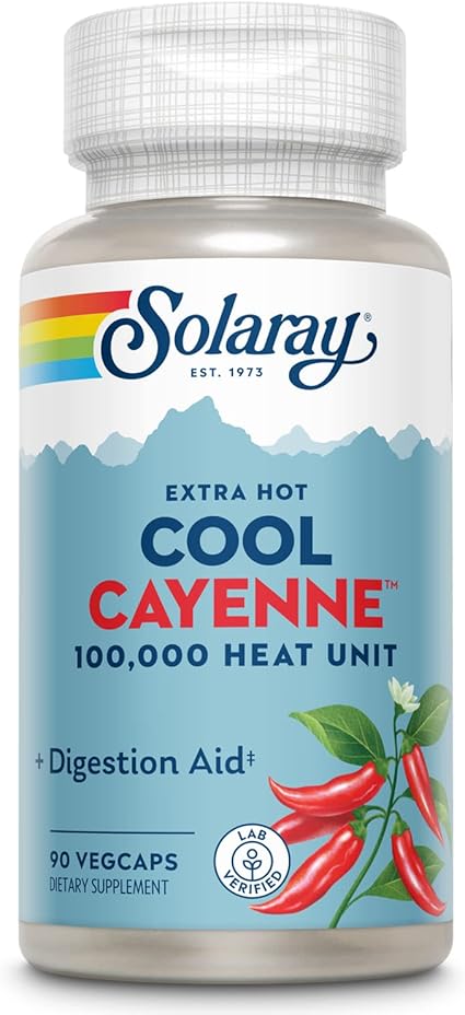 Cool Cayenne 100,000 HU 600mg 90VegCaps by Solaray
