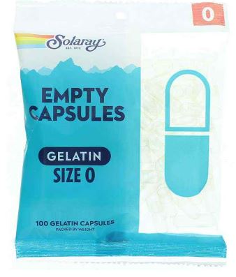 Empty Gelatin Capsules Size 0 100ct by Solaray