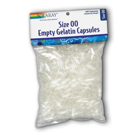 Empty Gelatin Capsules Size 00 500ct by Solaray