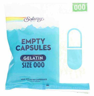 Empty Gelatin Capsules Size 000 100ct by Solaray