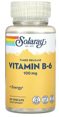 Vitamin B-6 Timed Release 100mg 60VegCaps by Solaray