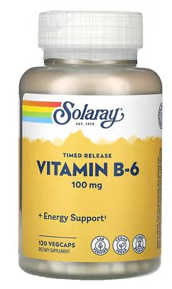 Vitamin B-6 Timed Release 100mg 120VegCaps by Solaray