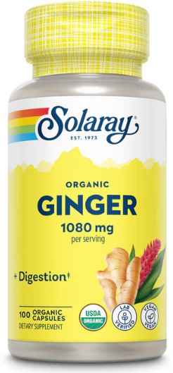 Ginger Root Organic 540mg 100VegCaps by Solaray