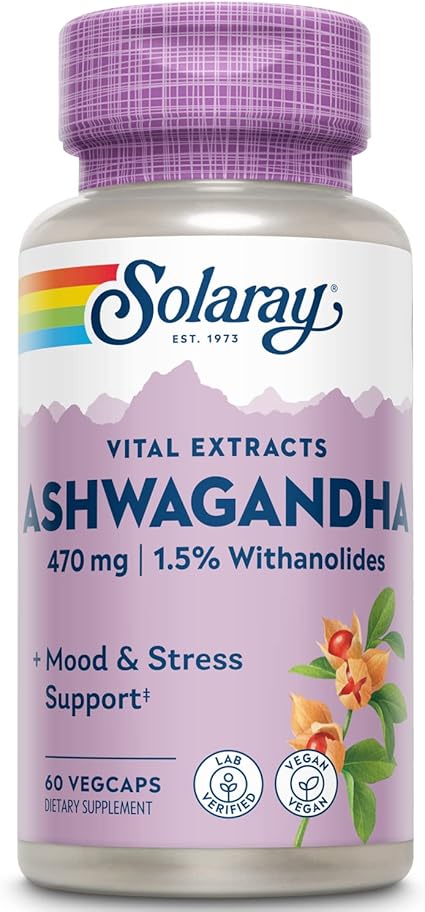 Ashwagandha Root Extract 470mg 60VegCaps by Solaray