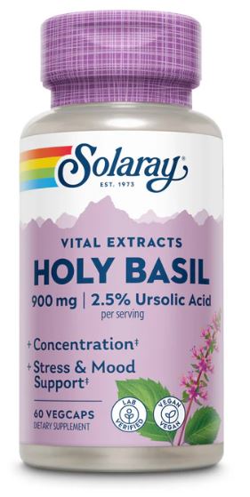 Holy Basil Aerial Extract 450mg 60VegCaps by Solaray