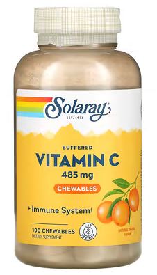 Buffered Vitamin C 500mg 100 Chewables by Solaray