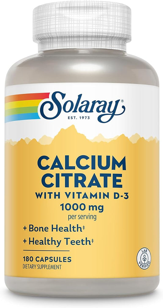 Calcium Citrate 1000mg with D3 180caps by Solaray