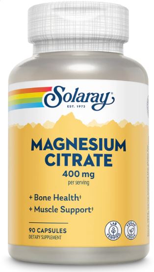 Magnesium Citrate 400mg 90VegCaps by Solaray