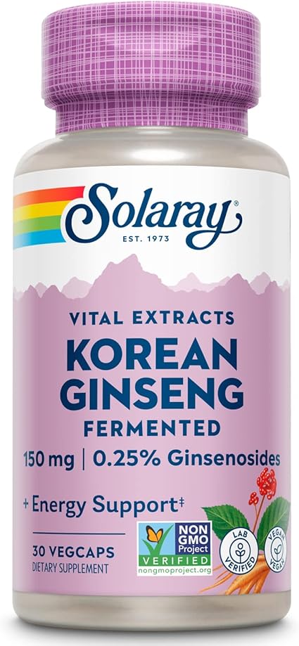 Korean Ginseng Root Extract Fermented 150mg 30VegCaps by Solaray